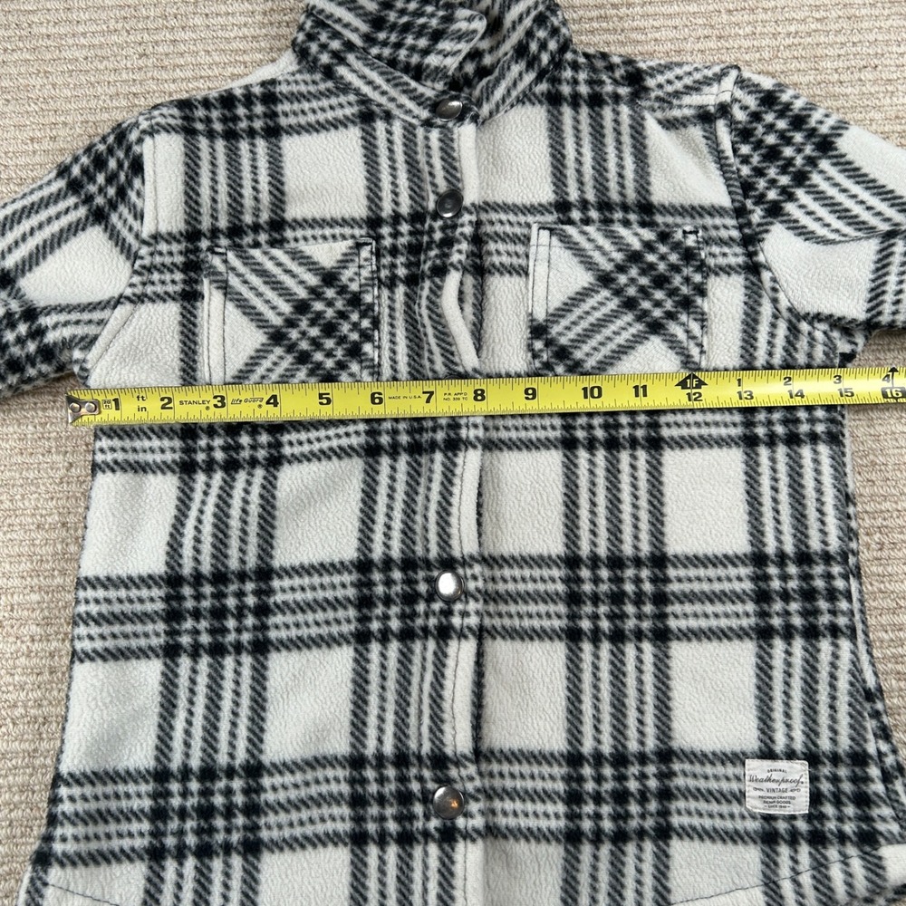 Weatherproof‎ Vintage Kids S Sherpa Lined Fleece Shirt Jacket White Black Plaid - Picture 7 of 11